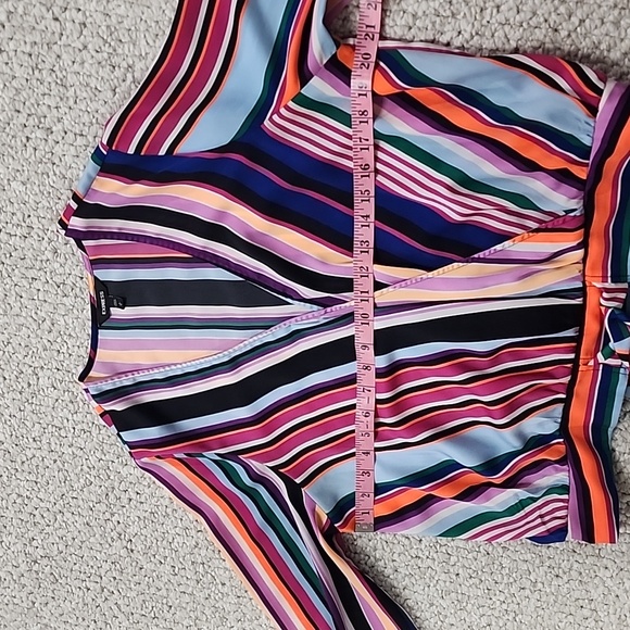 EXPRESS Striped Wrap Blouse - Picture 11 of 16